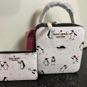 Kate Spade Daisy Vanity Penguin Crossbody &  Small Penguin Card Holder
